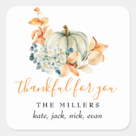 Tack för din Thanksgiving Gift Märkre Gift-etikett Fyrkantigt Klistermärke