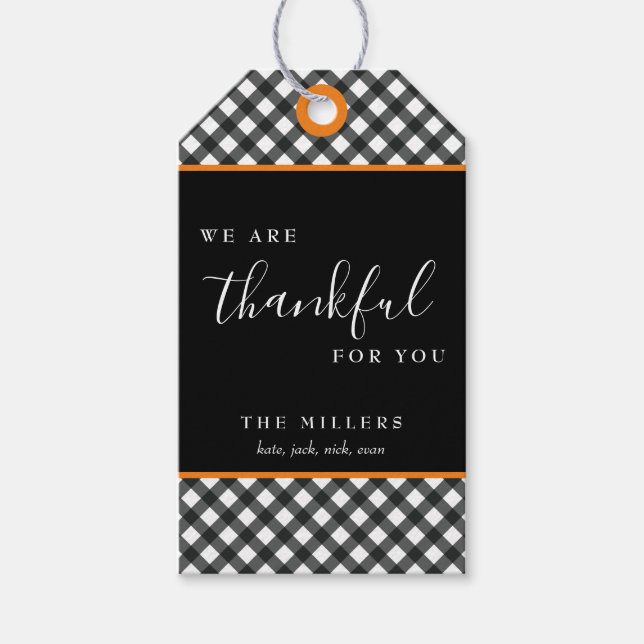 Tack för din Thanksgiving Gift Märkre Gift-etikett Presentetikett (Framsidan)