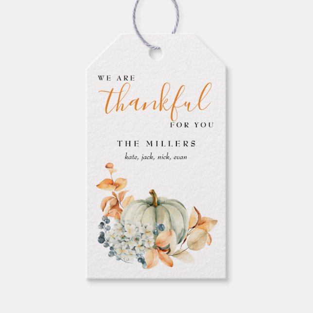 Tack för din Thanksgiving Gift Märkre Gift-etikett Presentetikett (Framsidan)