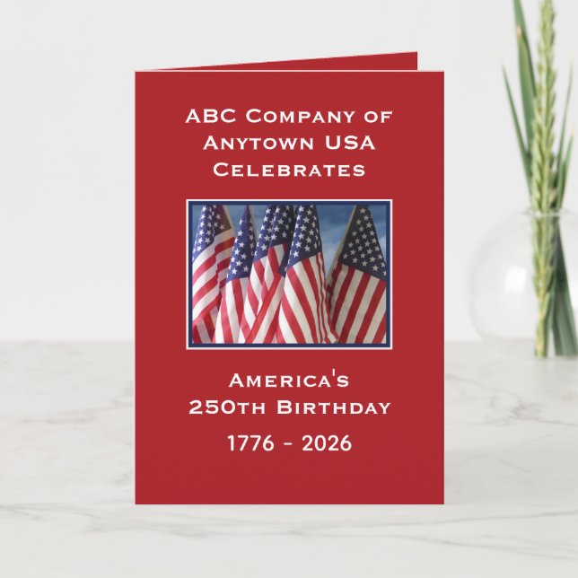 Tack för din tjänst Amerikas 250-årsdag  Kort (Framsida)