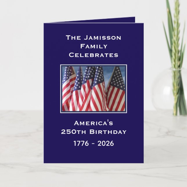 Tack För Din Tjänst Amerikas 250-årsdag  Kort (Framsida)