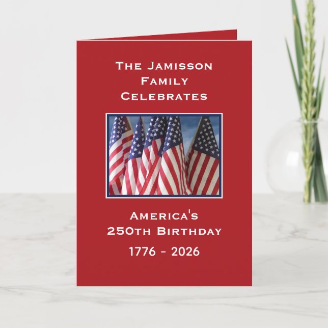 Tack för din tjänst Amerikas 250-årsjubileum  Kort (Framsida)