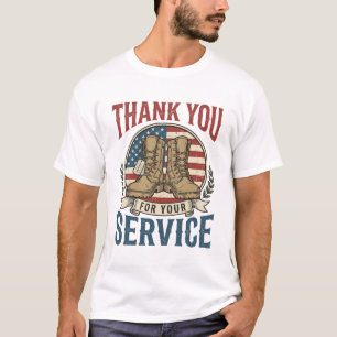 Tack för din tjänst militära stövlar t-shirt De