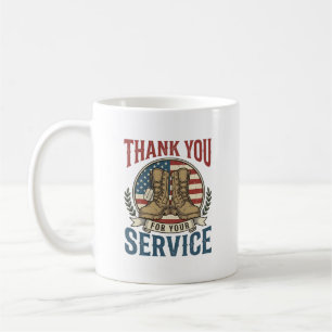 Tack för din tjänst Militära stövlar Tröja De Kaffemugg