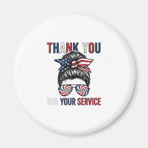 Tack För Din Tjänst Patriotisk Rufsigt Upphissad B Magnet