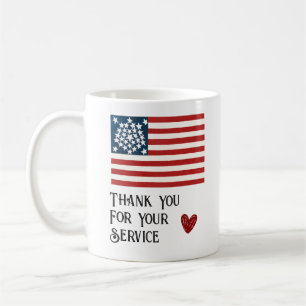 Tack för din tjänst present till veteraner kaffemugg