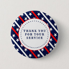 Tack för din tjänst Stars och stripes Knapp