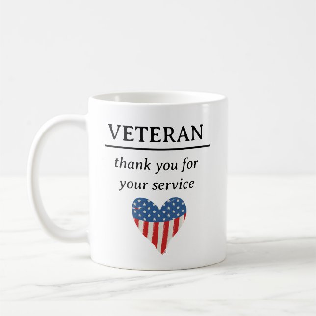 Tack för din tjänst veteraner kaffemugg (Vänster)