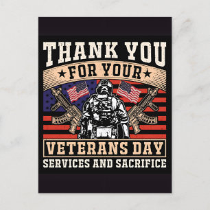 Tack för din tjänst: Veterans Day 2025 Helg Vykort