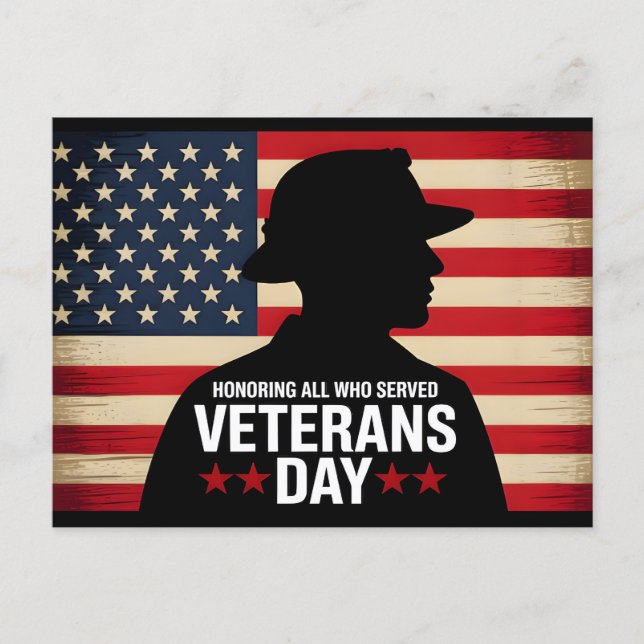 Tack för din tjänst: Veterans Day 2025 Helg Vykort (Framsida)