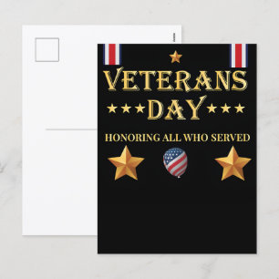 Tack för din tjänst: Veterans Day 2025 Helg Vykort