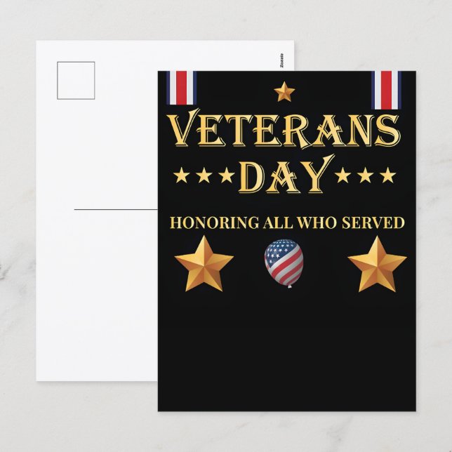 Tack för din tjänst: Veterans Day 2025 Helg Vykort (Fram/baksida)
