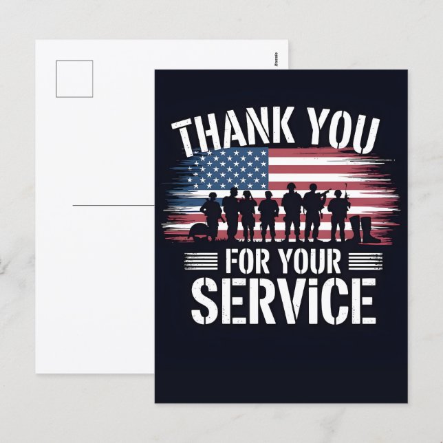 Tack för din tjänst: Veterans Day 2025 Helg Vykort (Fram/baksida)