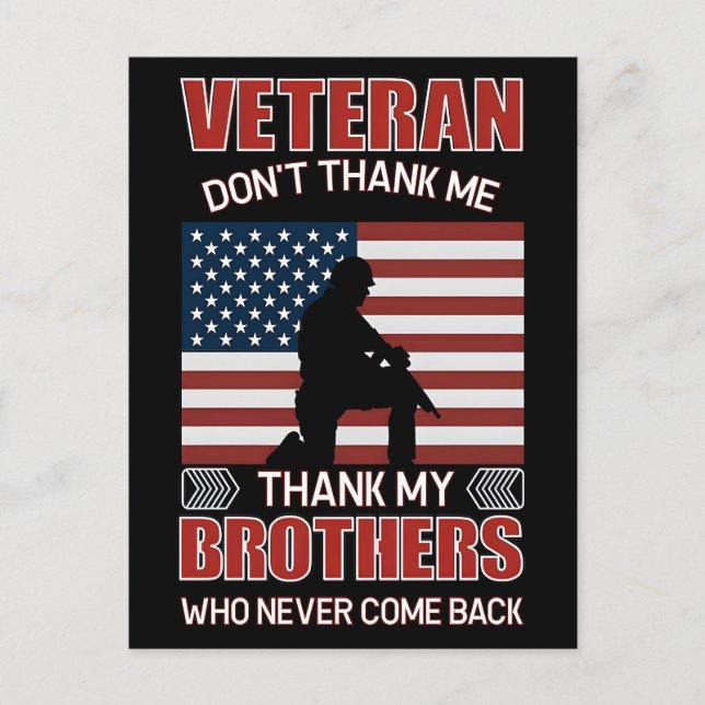 Tack för din tjänst: Veterans Day 2025 Helg Vykort (Framsida)