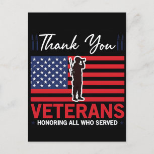 Tack för din tjänst: Veterans Day 2025 Helg Vykort