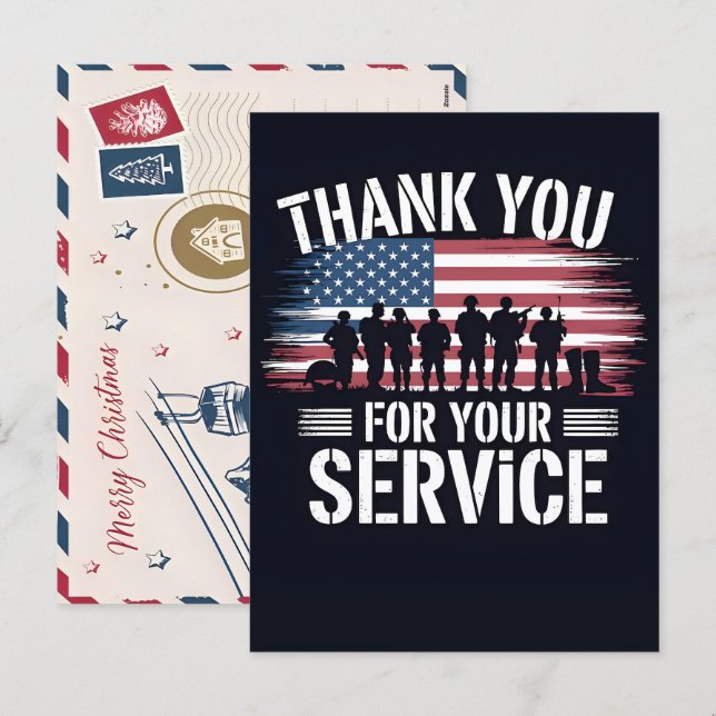 Tack för din tjänst: Veterans Day 2025 Helg Vykort (Fram/baksida)