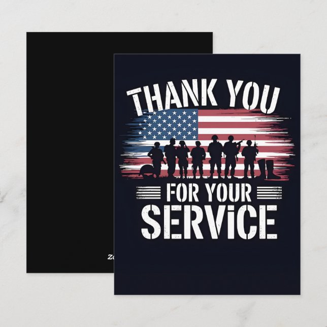 Tack för din tjänst: Veterans Day 2025 Julkort (Fram/baksida)