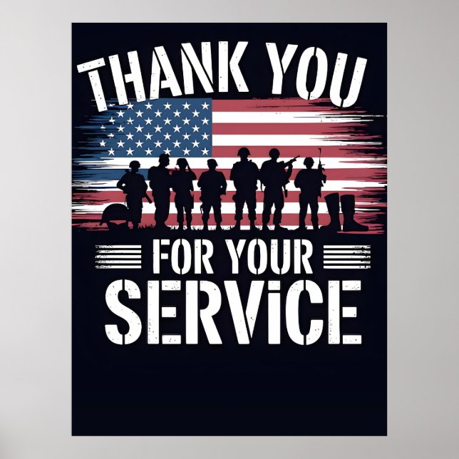Tack för din tjänst: Veterans Day 2025 Poster (Framsidan)
