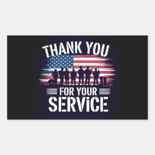 Tack för din tjänst: Veterans Day 2025 Rektangulärt Klistermärke
