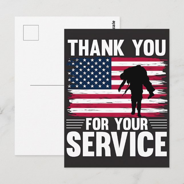 Tack för din tjänst: Veterans Day 2025 Vykort (Fram/baksida)