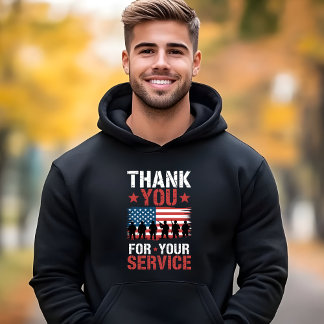 TACK FÖR DIN TJÄNST Veterans Day Hyllning Hoodie