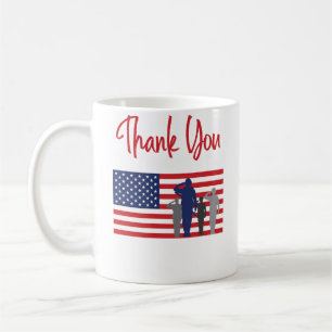 Tack för din tjänste- patriotiska veteran kaffemugg
