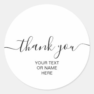 Tack för din typografi - minimalistisk rosa logot runt klistermärke