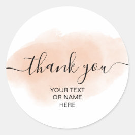 Tack för din typografi - minimalistisk  rosa logot runt klistermärke