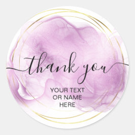 Tack för din typografiminimalistiska logotyp lila runt klistermärke