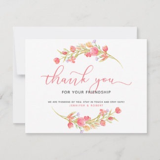 Tack för din vänskap Rosa blommor