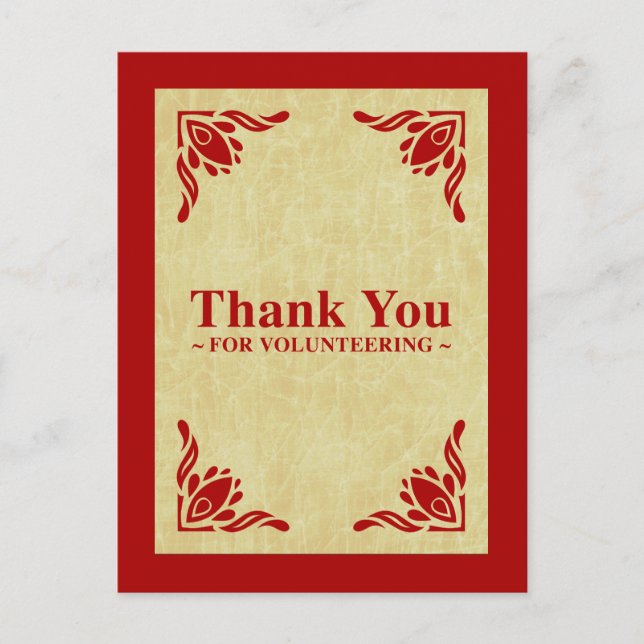tack för din volontärinsats vykort (Framsida)