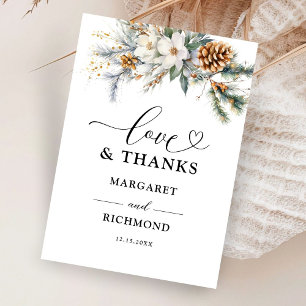 Tack för dina kort, Blommigt Winter Wedding Kort