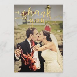 Tack för dina kort, bröllop Photo Gold Foil
