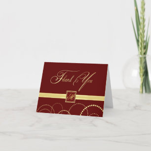 Tack för dina kort - Burgundy & Guld - Anpassnings