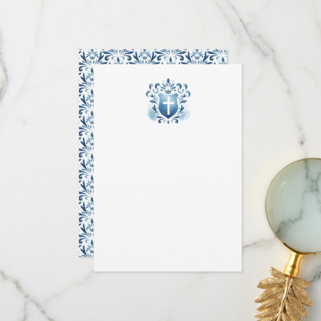 Tack för dina kort Dusty Blue Vapensköld & Kor (Fram/Back In Situ)