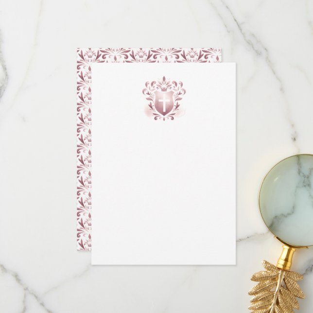 Tack för dina kort Dusty Rosa Vapensköld & Kor (Fram/Back In Situ)