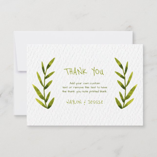 Tack för dina kort för Löv med vattenfärg (Framsida)