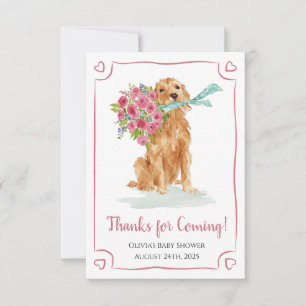 Tack för dina kort, Golden Retriever Baby Shower Kort