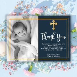 Tack för dina kort, guld och marinblå baptism