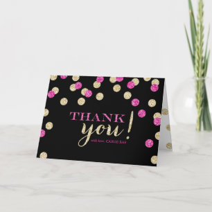 Tack för dina kort i shock rosa och Guld Glitter