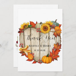 Tack för dina kort, Wood Heart Shape Pumpkin Bröll Inbjudningar