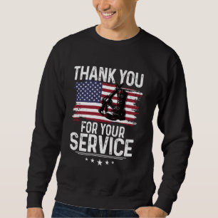 Tack för dina militära servicebesök lång ärmad tröja