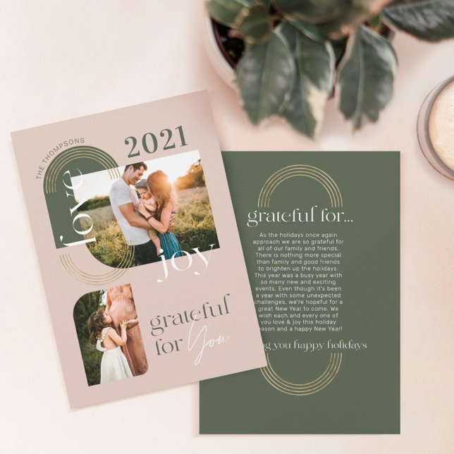 Tack för dina moderna Geometric Arch Two-foton Julkort (Skapare uppladdad)