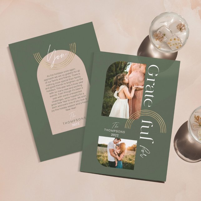 Tack för dina moderna Geometric Arch Two-foton Julkort (Skapare uppladdad)