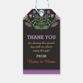 Tack för dina taggar Fiesta Mexican Print Purple W Presentetikett