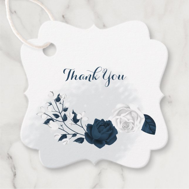 Tack för dina vita blommor gåvor etiketter (Framsida)