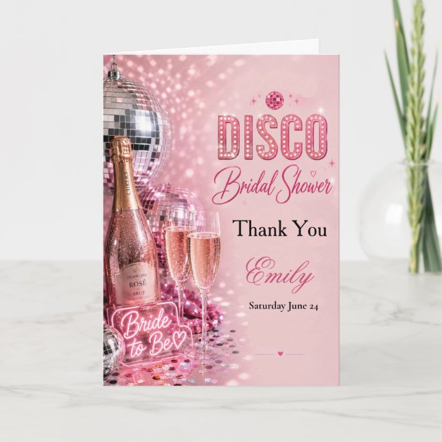 Tack för Disco Bröllopsfest Kort (Framsida)