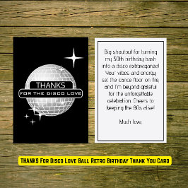TACK FÖR Disco Kärlek Ball Retro Födelsedag Kort