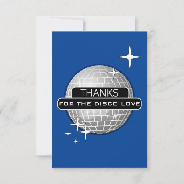 TACK för Disco Kärlek Boll Retro Birthday (Framsida)