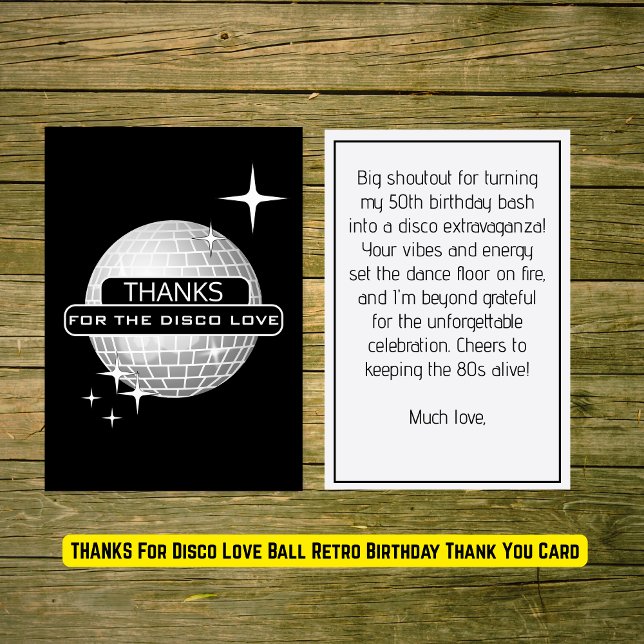 TACK FÖR Disco Kärleksfest Retro Födelsedag Kort (THANKS For Disco Love Ball Retro Birthday Thank You Card
)